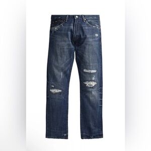 POLO RALPH LAUREN Mens Big & Tall Hampton Relaxed Straight Distressed Jeans